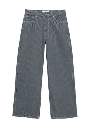 PULL&BEAR, STRIPED LOW-RISE - BAGGY JEANS - Jean baggy - dark blue