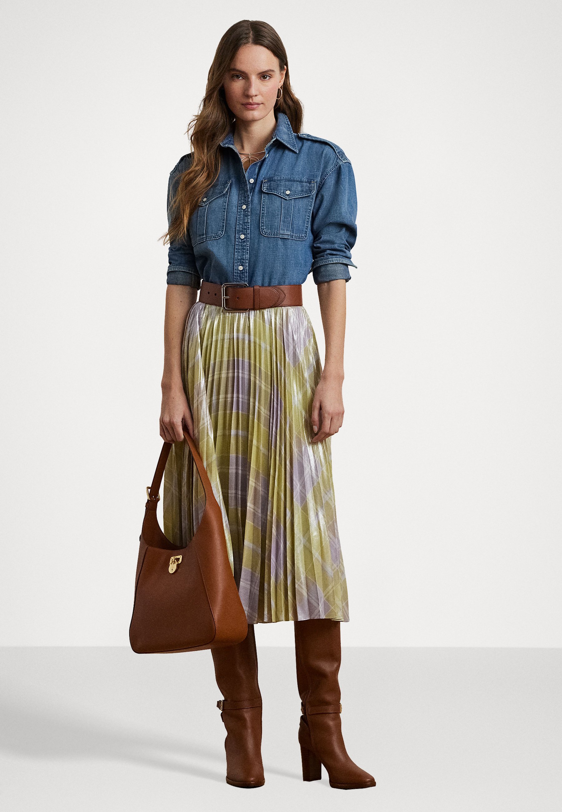 Relaxed Fit Button-Down Denim Shirt by RODIEL in Opal Wash