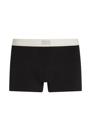 Fekete férfi boxeralsó fehér elasztikus derékpánttal, középen egy kis "Karl Lagerfeld" felirattal ellátott címkével.