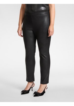 IN PUNTO MILANO SPALMATO - Bukser - nero