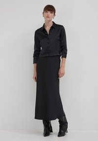 Calliope CROP IN SIMIL - Camicia - noir