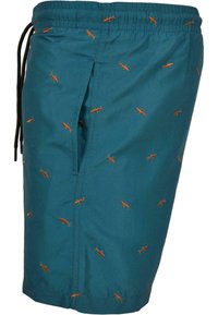 Urban Classics EMBROIDERY - Șorturi de baie - shark teal toffee