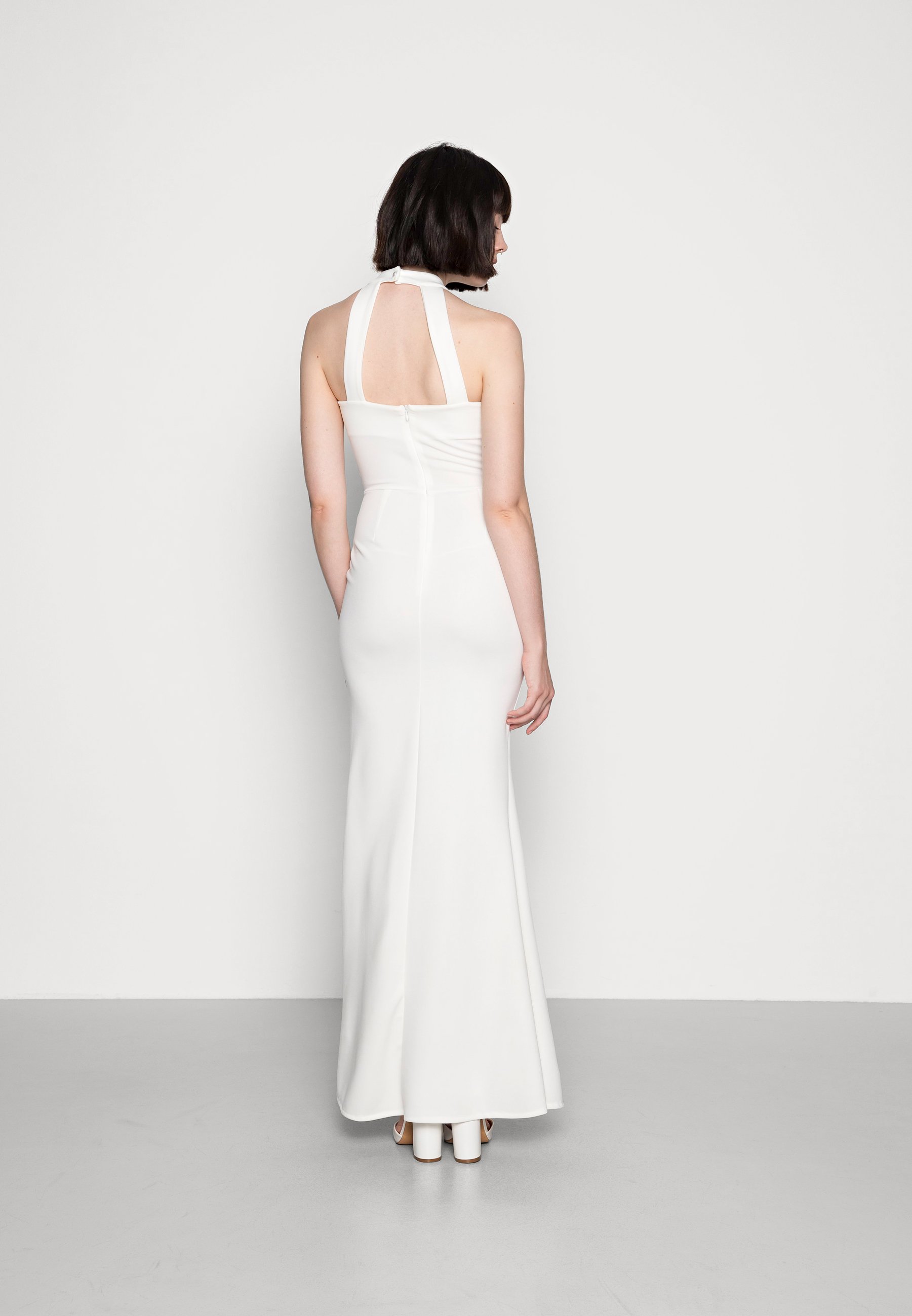 WAL G. Christie Ruffle Maxi Dress Robe en Jersey white, Femme, Taille: 36, Blanc