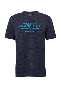 MELIERTES MIT LOGO-SCHRIFTZUG - T-shirt print - tiefblau