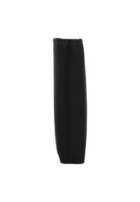 Manche en tissu noir, de forme allongée, texture lisse, avec des bords cousus. Conçu pour couvrir et protéger un objet.
