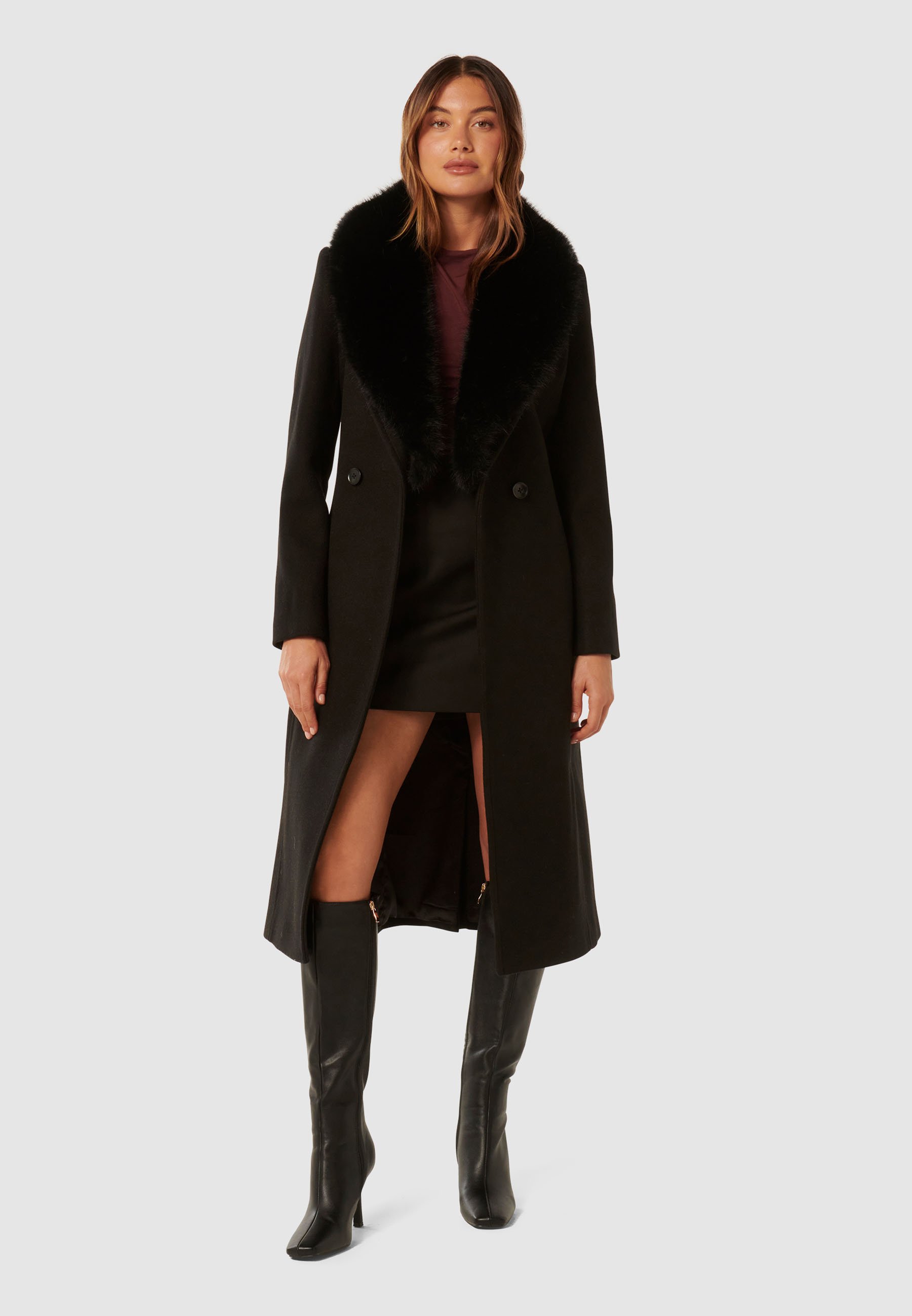 Forever New MONICA WRAP COAT - Classic coat - black