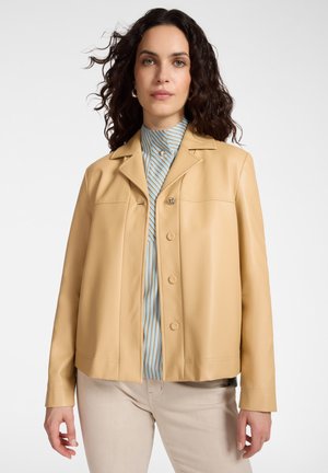 BOXY IN - Imitatieleren jas - beige