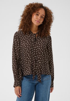 Kaffe, KADOTTE BLOUSE - Camicetta - coffee bean turtledove dot