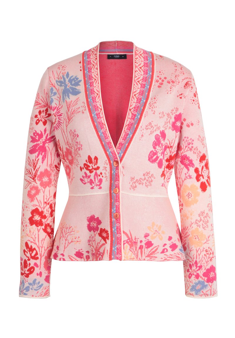 Ivko V-NECK FLORAL PATTERN - Cardigan - light pink/lys pink - Zalando.dk
