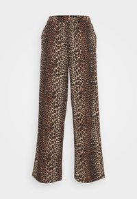 PCJEO PANTS - Housut - black/brown