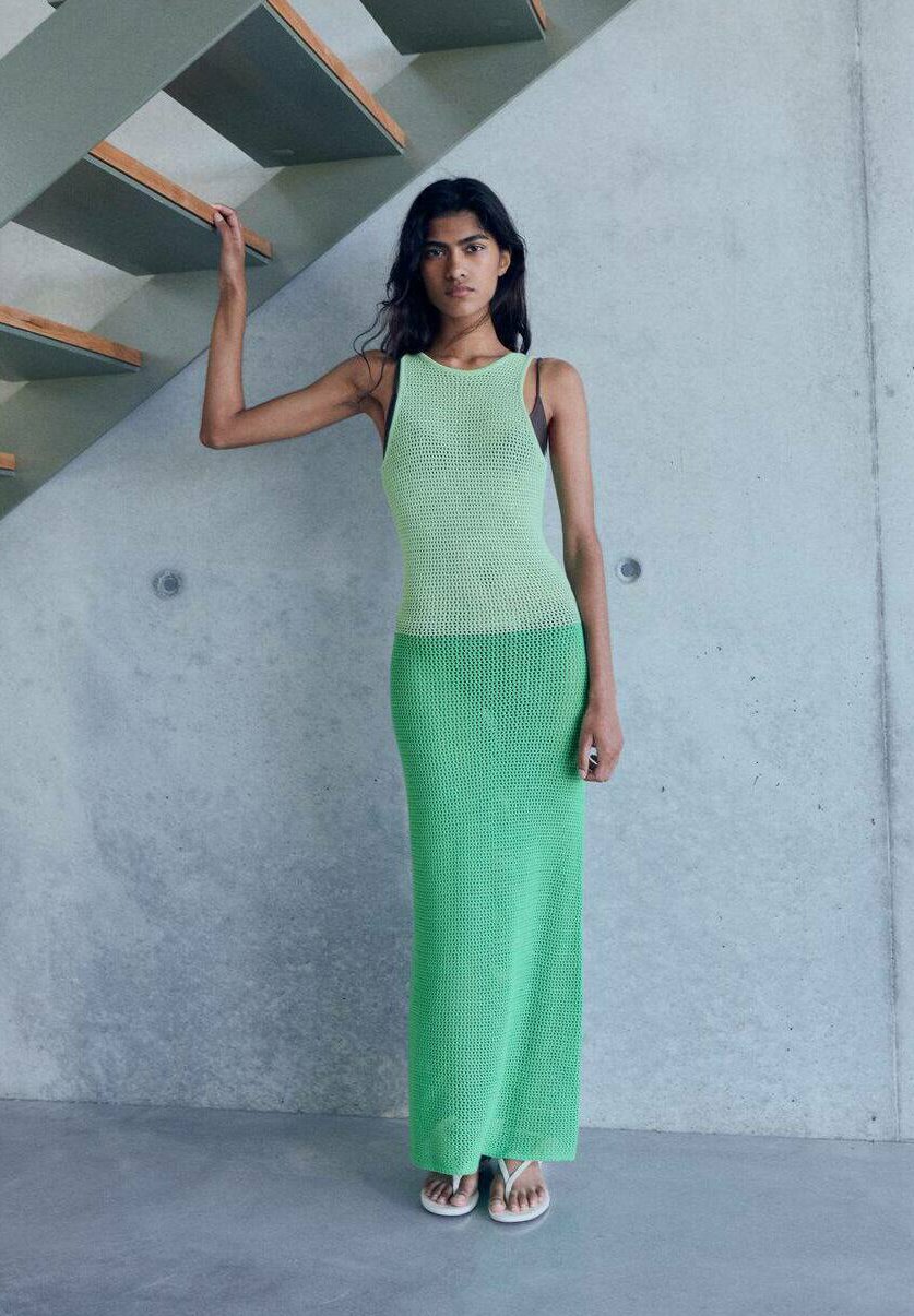 knit dress suspender Sexy hollow knitted beach dress with suspenders – Global Fashions GC