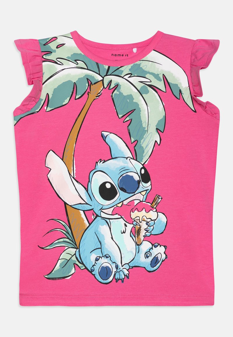 Name it NMFMIRI STITCH TOP BOX - Trükipildiga T-särk - pink power