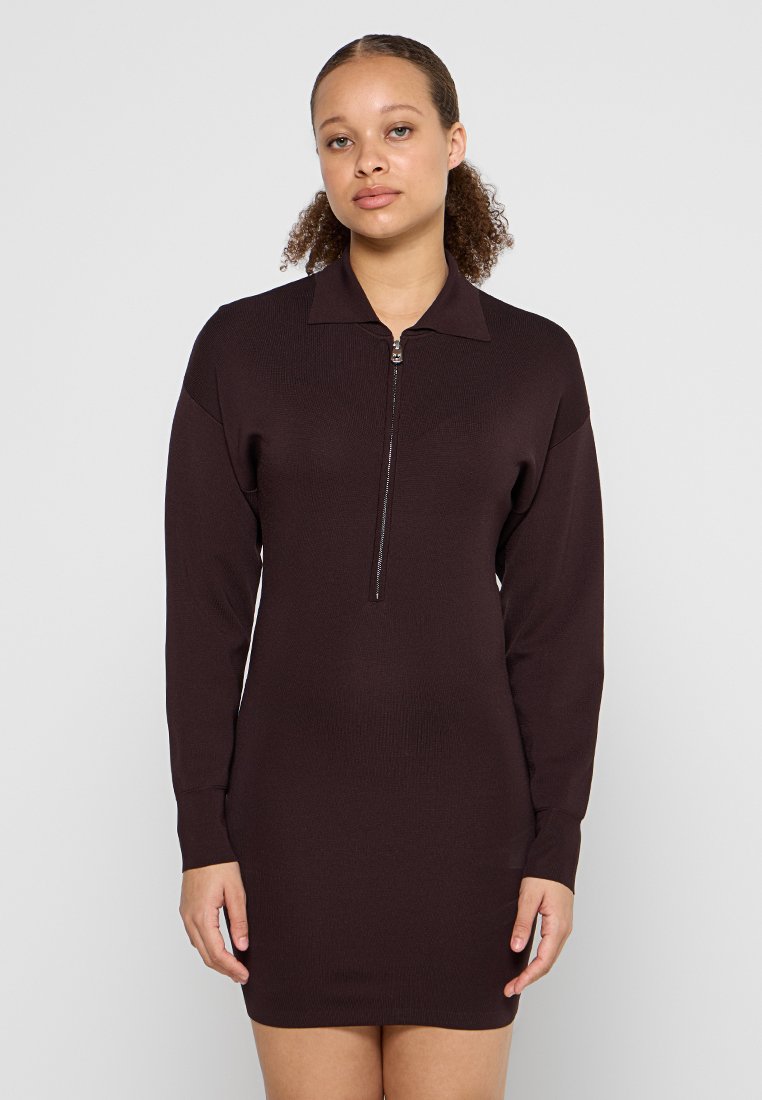 pinko Gebreide jurk donkerbruin