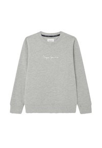Szara bluzą z bawełnianego miksu, z okrągłym dekoltem, długimi rękawami i wyszywanym logo "Pepe Jeans London" na piersi.