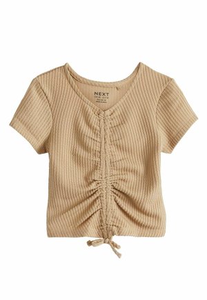 TEXTURED RUCHE FRONT REGULAR FIT - T-shirts print - neutral