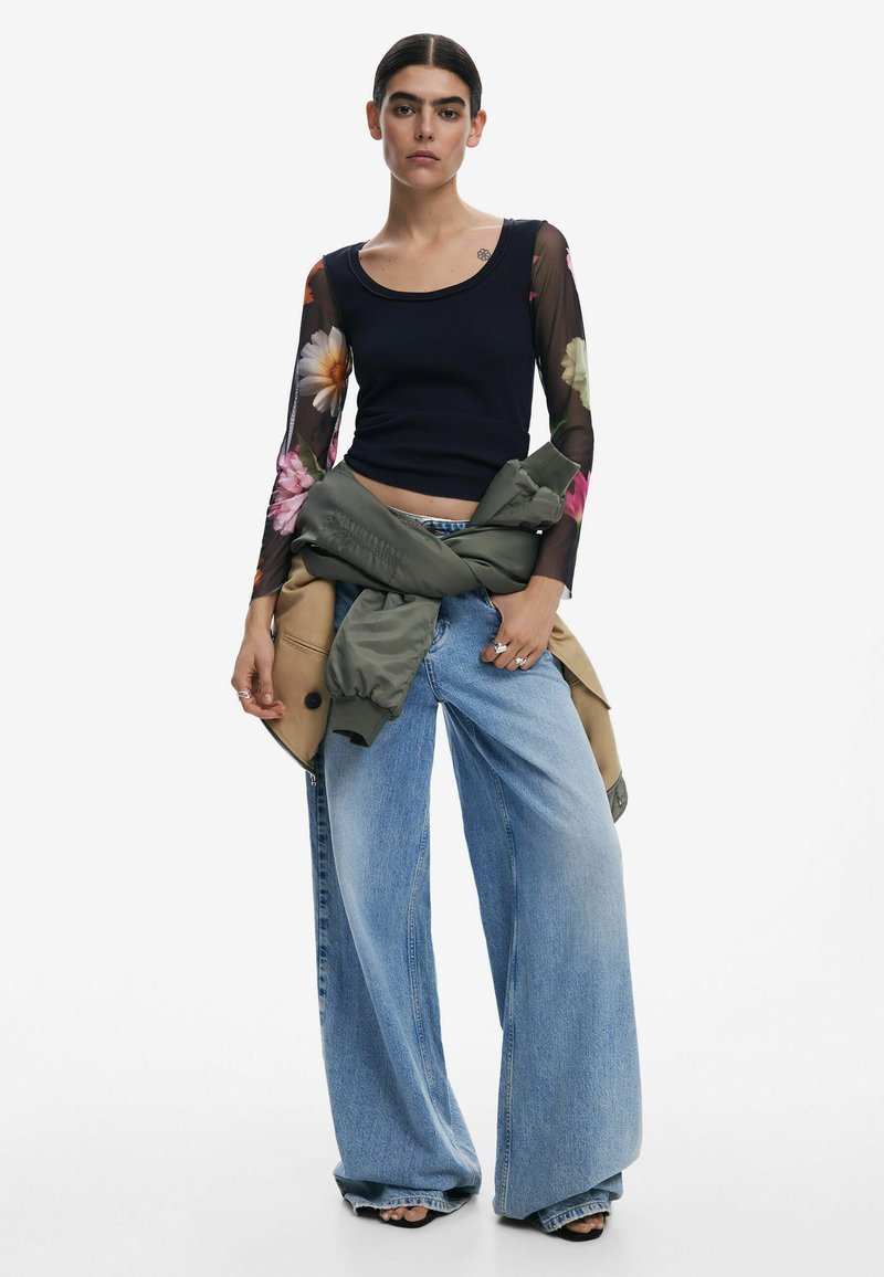 Haut Desigual Manches Longues - Taille XS (34) - Noir Multicolore - Occasion Très Bon état