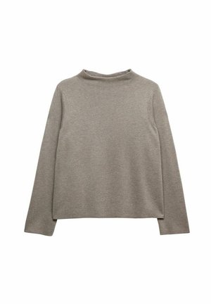 Dobber Billie mockneck - Stickad tröja - taupe melange