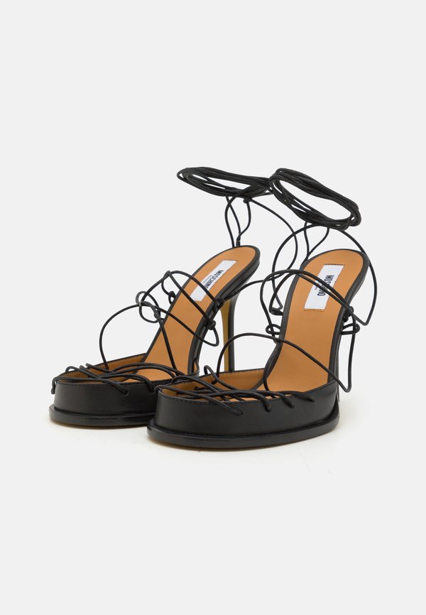 LACED LETTERING - Platform sandals - nero3