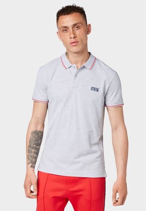 MIT STREIFENDETAILS - Poloshirt - light stone grey melange