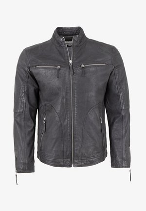 Lederjacken24 DARNELL-4 - Leather jacket - anthra blau
