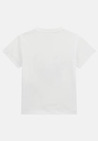 Witte T-shirt met korte mouwen, gemaakt van zachte katoen, met een ronde hals en zonder zichtbare logo's of patronen aan de achterkant.