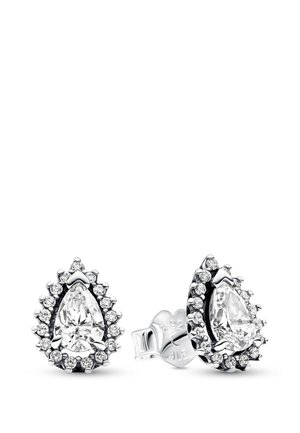SPARKLING PEAR HALO STUD - Orecchini - silver coloured