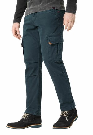 REGULAR FIT TASCHEN REISSVERSCHLUSS - Cargo trousers - blau