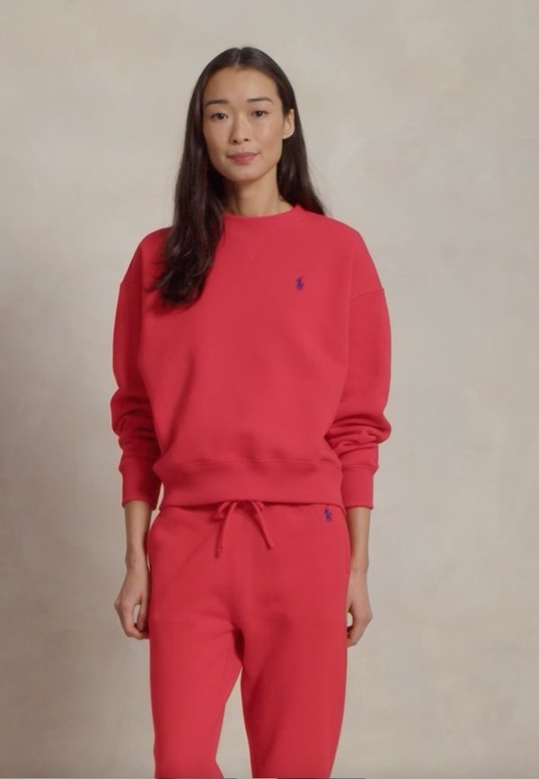 FLEECE CREWNECK PULLOVER - Sweatshirt - bright hibiscus3