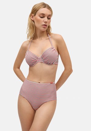 CONJUNTO DE REDUCTOR ESTAMPADO DE RAYAS CON BRILLO COPAS C Y D - Bikini - white