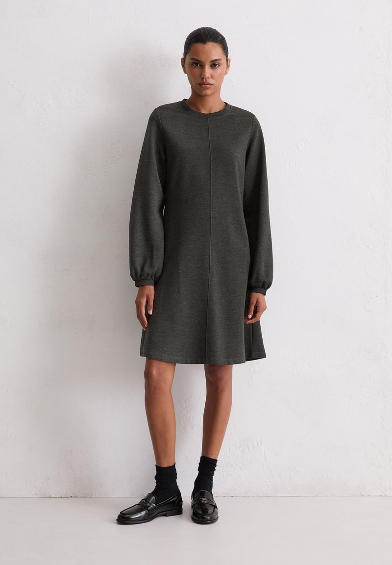 Marc O'Polo DRESS LONG SLEEVE ROUND NECK - Jersey dress - night grey  melange/dark grey - Zalando.ie