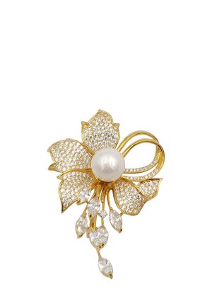 Broche - gold- und weißfarben