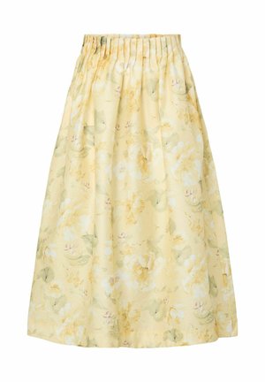 YAS, MAXI SKIRT YASLEMON HW - A-lijn rok - pale banana