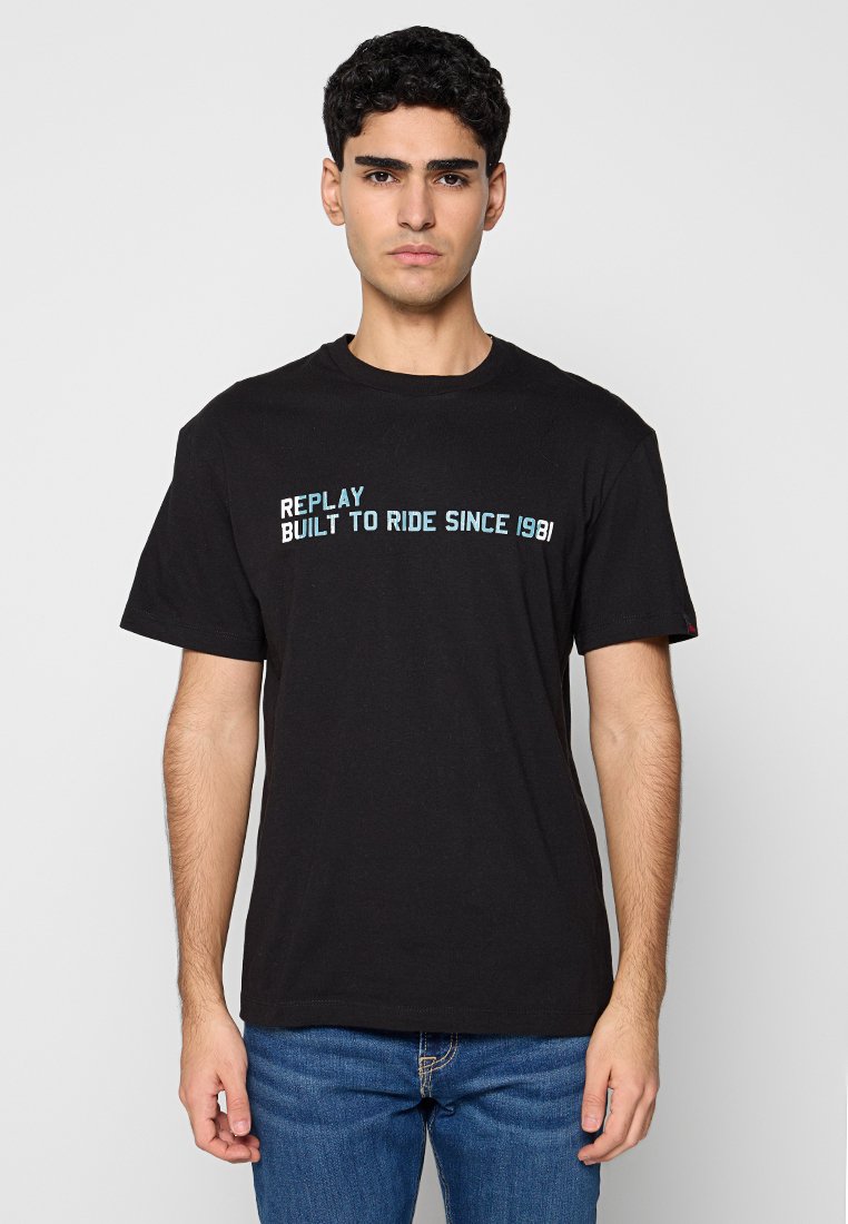 Replay T-shirt print zwart Replay T-shirt print zwart