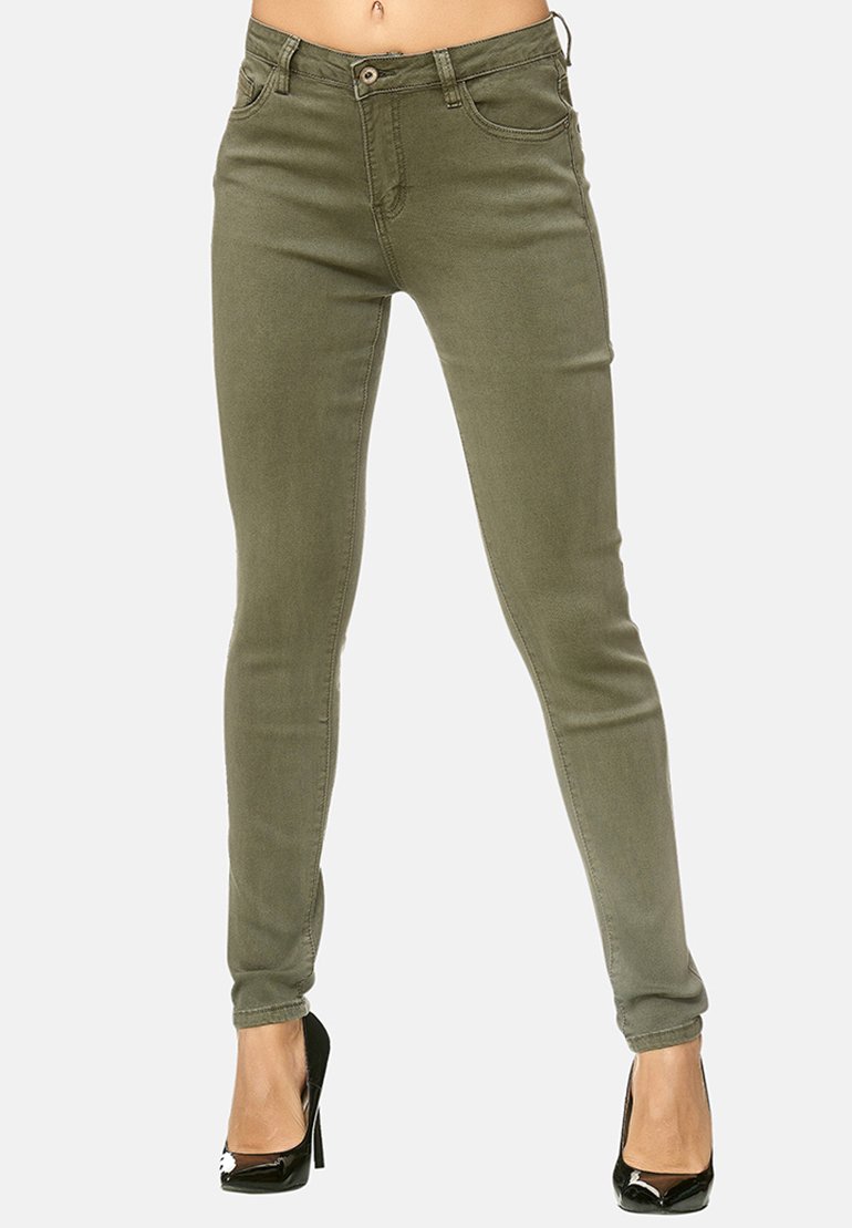 Elara STRETCH - Vaqueros pitillo - grün