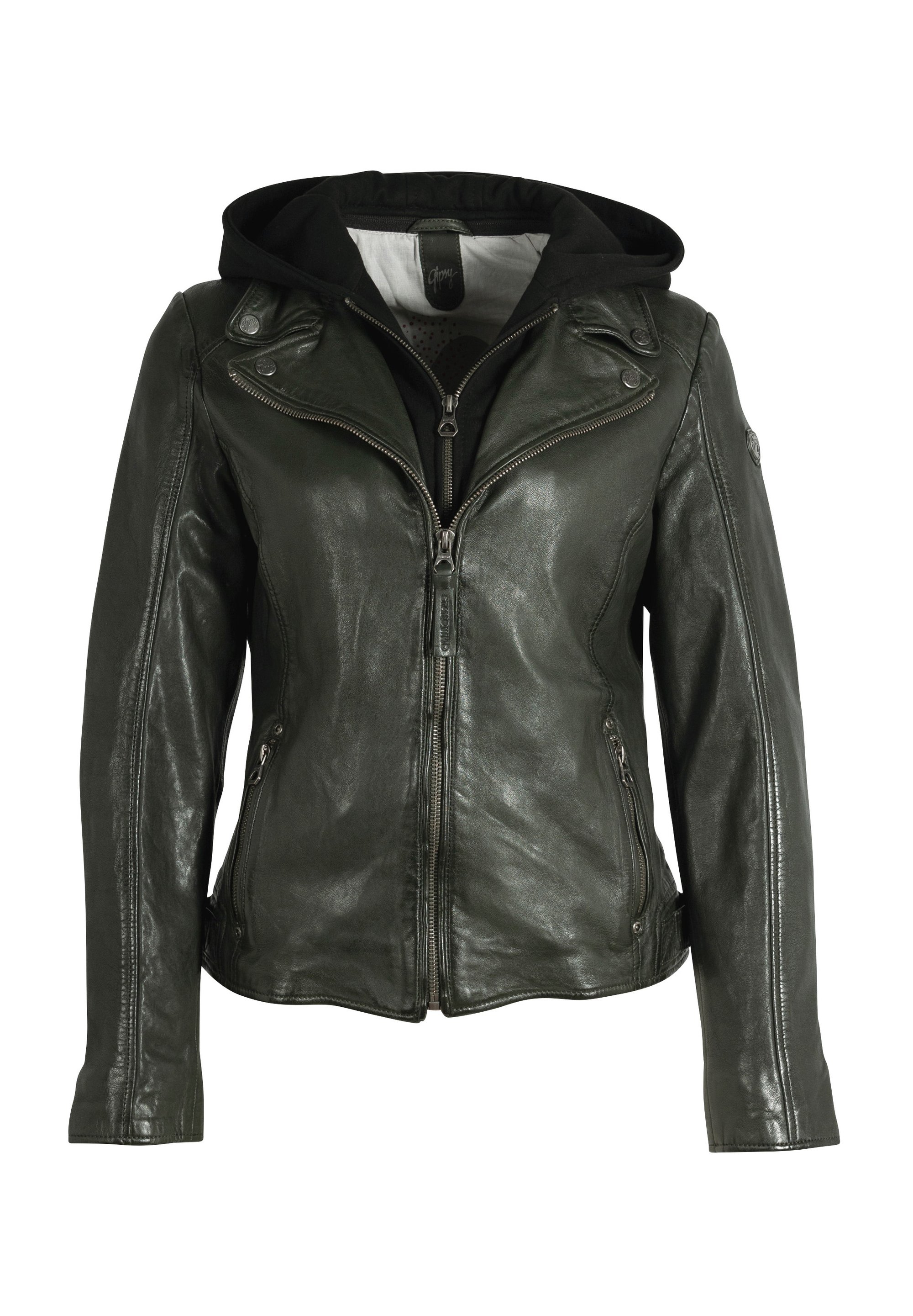 Gipsy by Mauritius GWYVIE RF Lederjacke dark olive/oliv Zalando