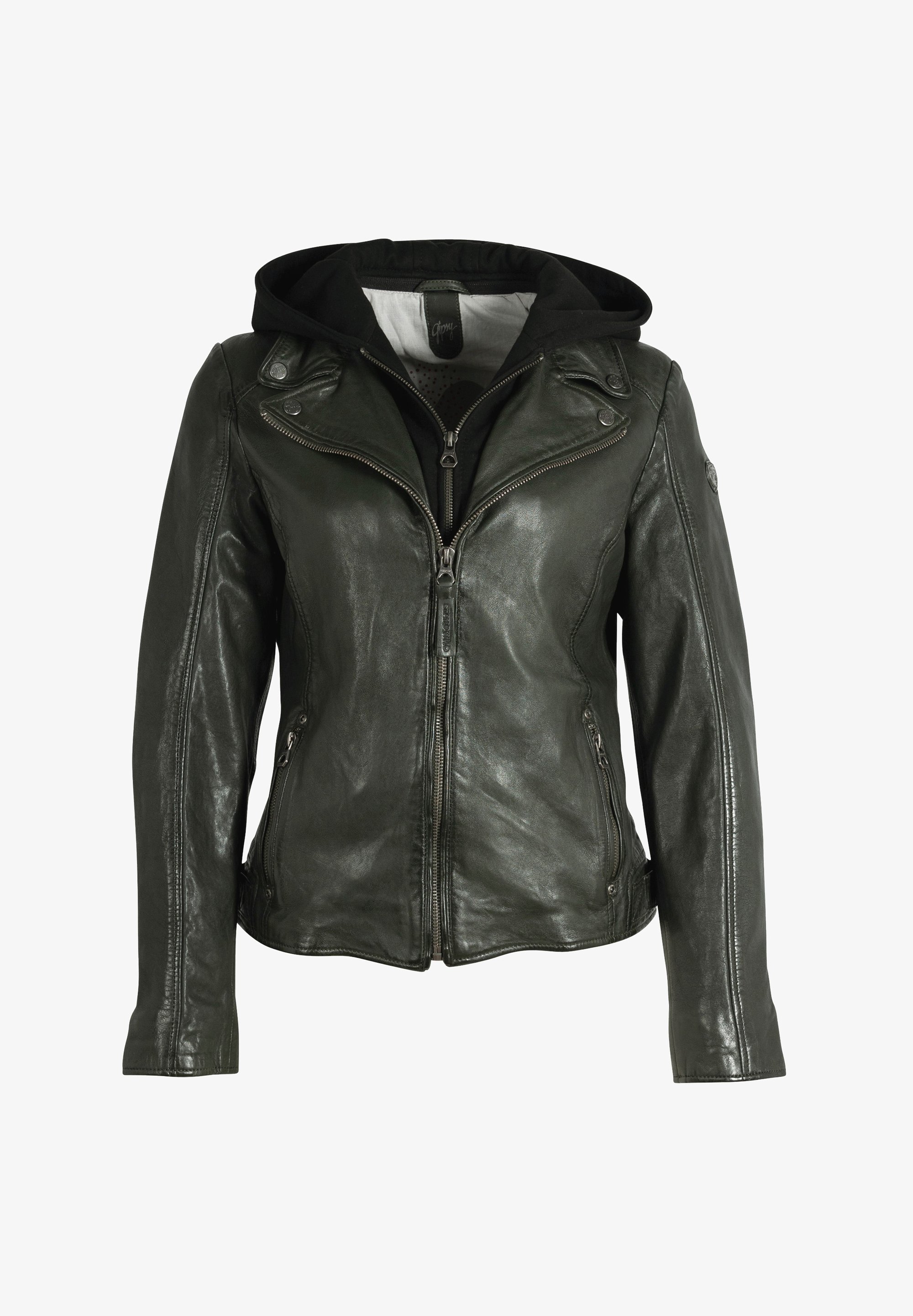 Gipsy by Mauritius GWYVIE RF Lederjacke dark olive/oliv Zalando