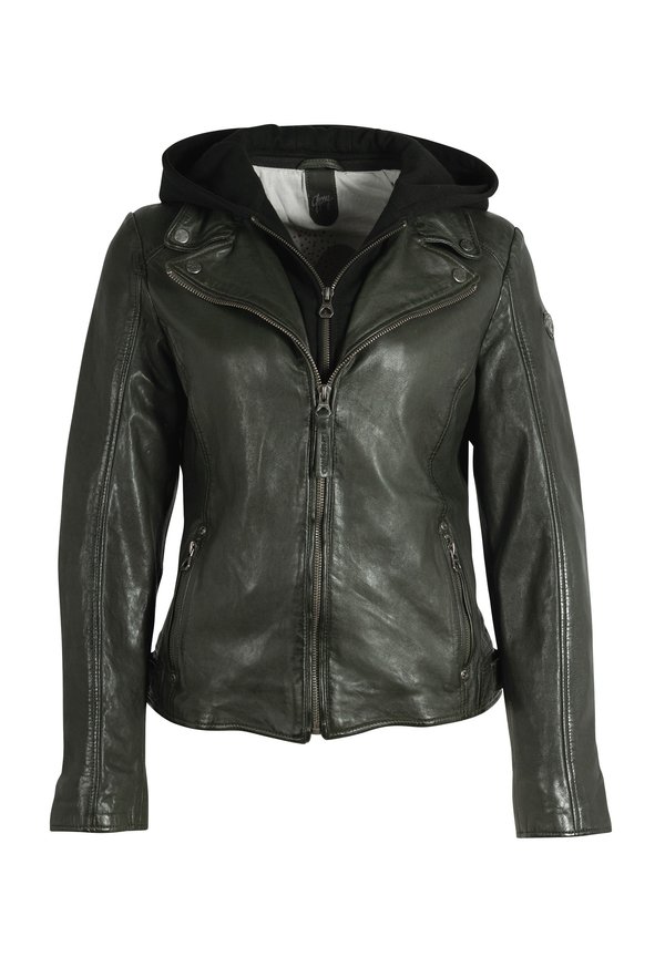 GWYVIE RF - Lederjacke - dark olive