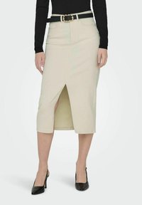 ONLY SIRI FRONT SLIT - Puzdrová sukňa - ecru