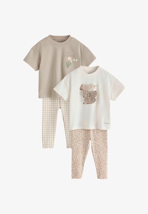 Next, REGULAR FIT - SHORT SLEEVE T-SHIRT AND LEGGINGS SET 4 PIECE - Leggings - neutral bunny