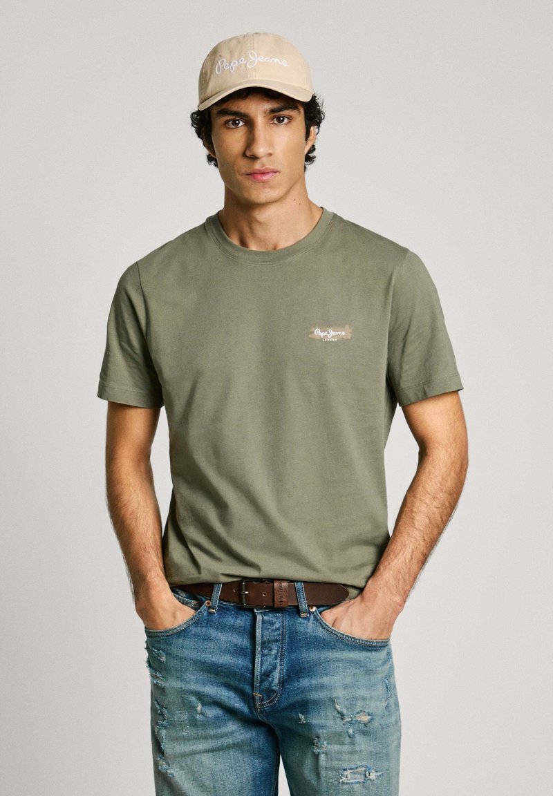 Pepe Jeans CREW NECK - Jednoduché tričko - military green