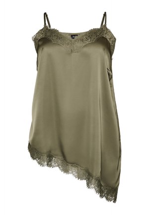 Zizzi, TRÄGERTOP MIT SPITZE UND ASYMMETRISCHEM SAUM - Top - grün