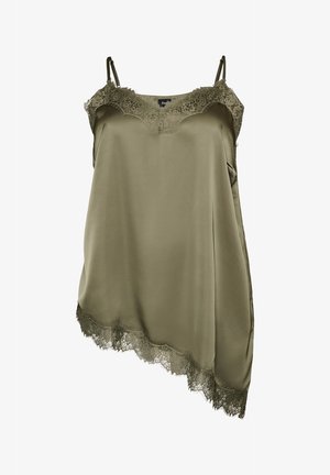 Zizzi, TRÄGERTOP MIT SPITZE UND ASYMMETRISCHEM SAUM - Top - grün