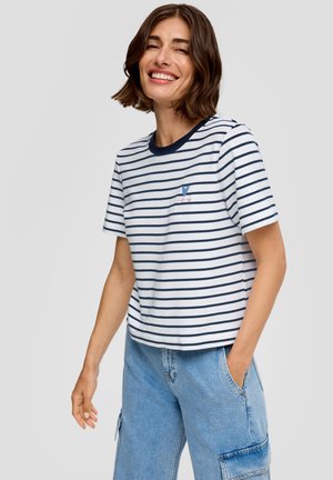 MIT STICKEREI - T-Shirt print - tiefblau