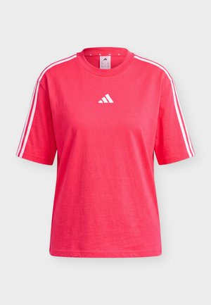 adidas Sportswear, ESSENTIALS 3 STRIPES BOYFRIEND - Camiseta estampada - power pink/white