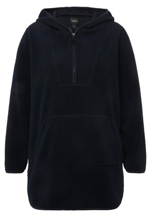 Ulla Popken TEDDY HOODED NECK - Suéter de forro polar - dark blue