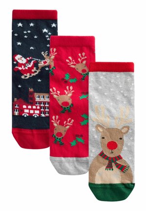 CHRISTMAS 3 PACK REGULAR FIT - Strumpor - red navy