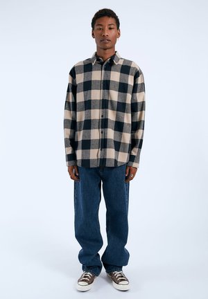 RAY - Vapaa-ajan kauluspaita - pale taupe check