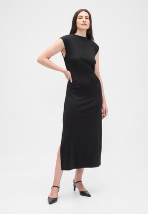 V RUCHED HIGH NECK MAXI - Φόρεμα από ζέρσεϊ - black