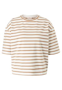 s.Oliver MIT STREIFEN - T-Shirt print - sandstein