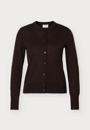 Filippa K, SHORT CARDIGAN - Жилетка - dark chocolate